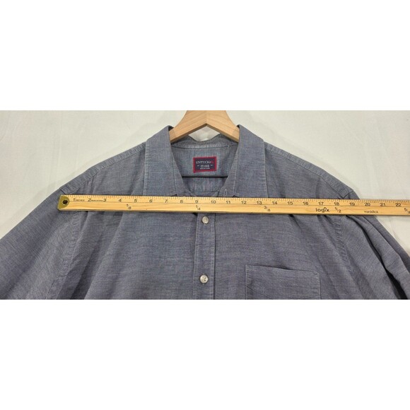 UNTUCKit Shirt Mens Long Sleeve Button Up Cotton Micro Print Blue Gray Size 2XL - Picture 9 of 12